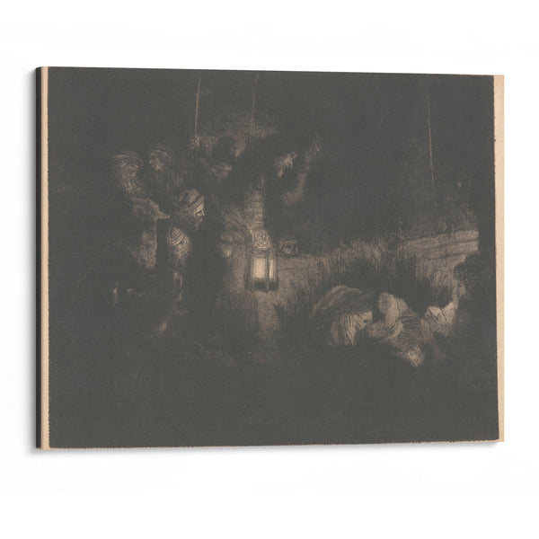 The Adoration of the Shepherds; A Night Piece (1657) - Rembrandt van Rijn - Canvas Print