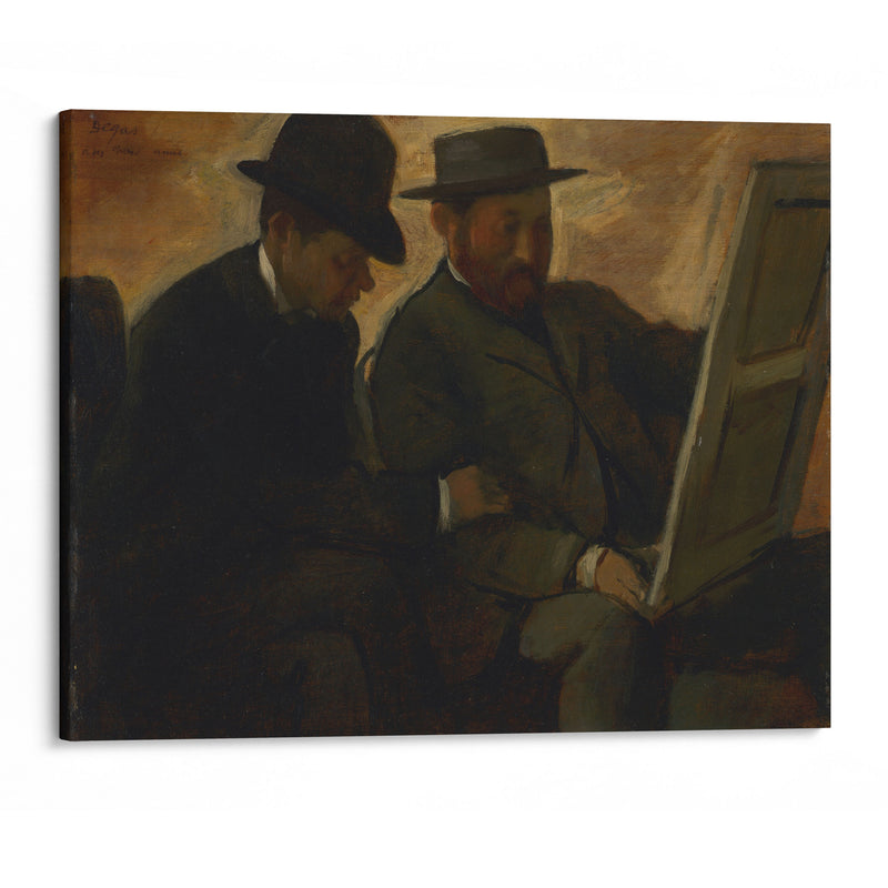 Paul Lafond and Alphonse Cherfils Examining a Painting (c. 1878-1880) - Edgar Degas - Canvas Print