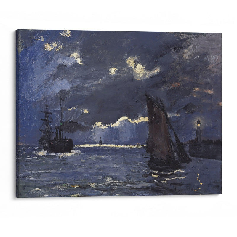 A Seascape, Shipping by Moonlight (1864) - Claude Monet - Canvas Print