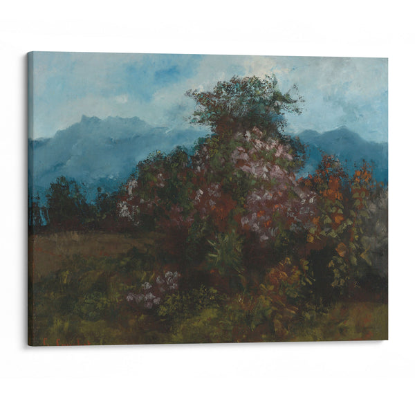 Paysage Avec Massif Fleuri - Gustave Courbet - Canvas Print