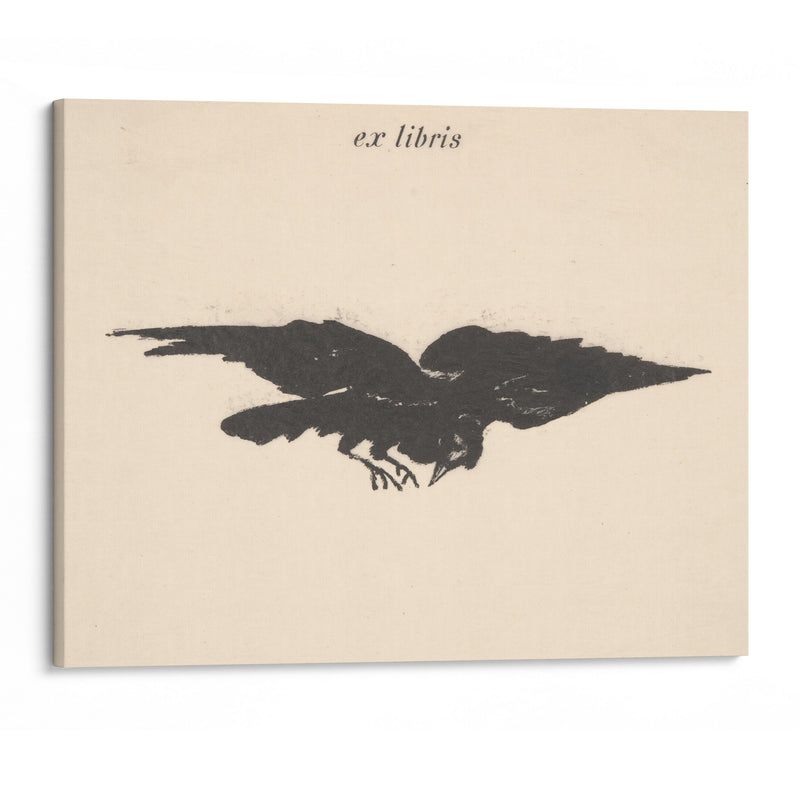 Flying Raven (ex libris) (1875) - Édouard Manet - Canvas Print