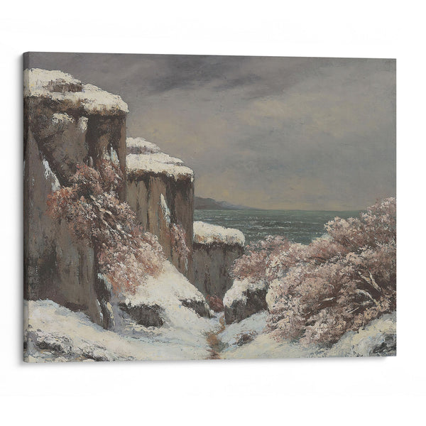 Falaises Au Bord De La Mer Sous La Neige - Gustave Courbet - Canvas Print