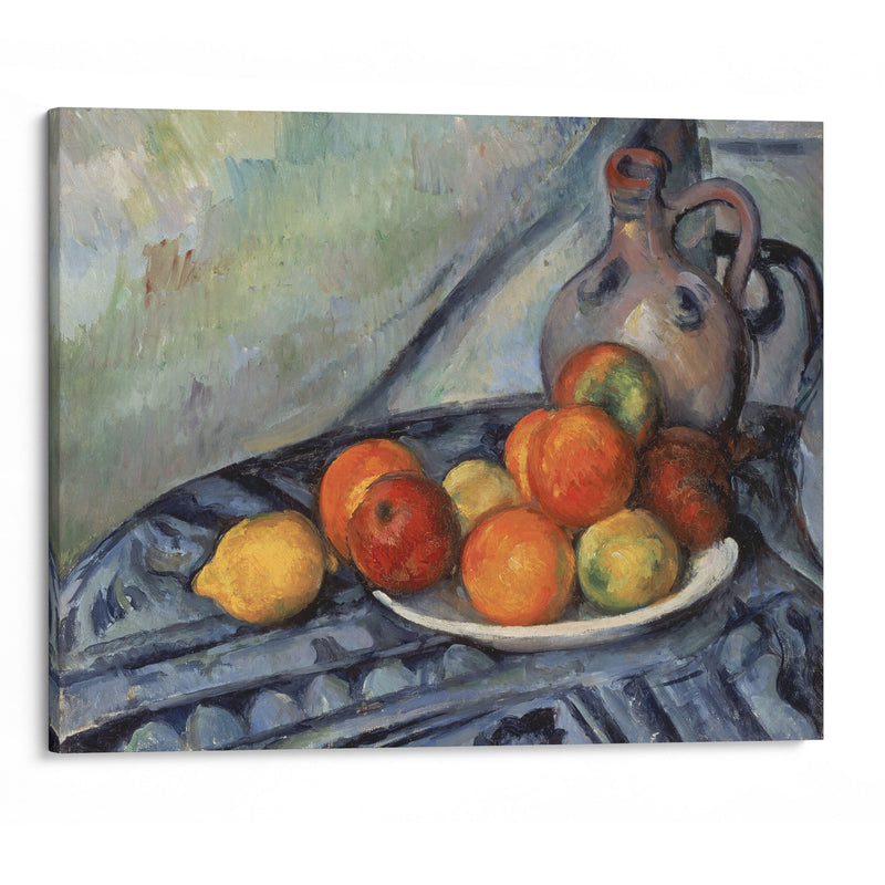 Fruit and a Jug on a Table (circa 1890) - Paul Cézanne - Canvas Print