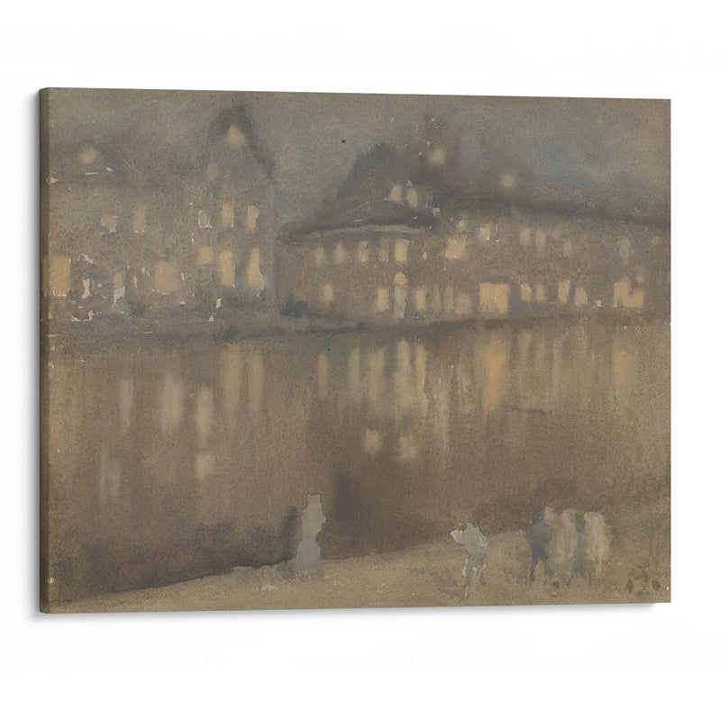 Grand Canal, Amsterdam: Nocturne (1882) - James Abbott McNeill Whistler - Canvas Print