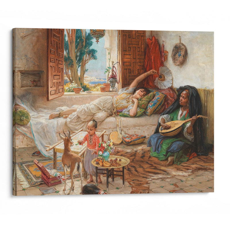 An Afternoon in Algiers - Frederick Arthur Bridgman - Canvas Print