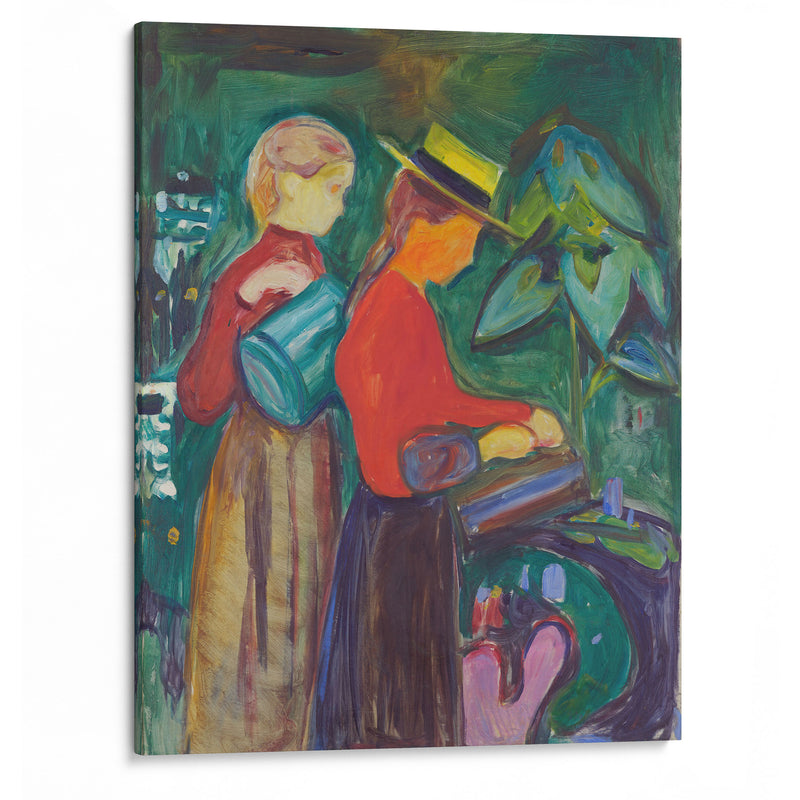 Girls watering Flowers (The Linde Frieze) (1904) - Edvard Munch - Canvas Print