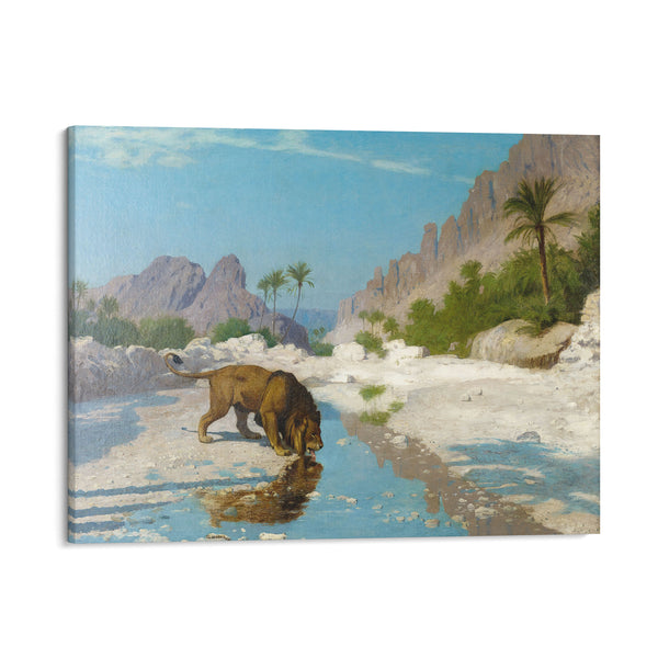Lion in the Desert  (circa 1885) - Jean-Léon Gérôme - Canvas Print