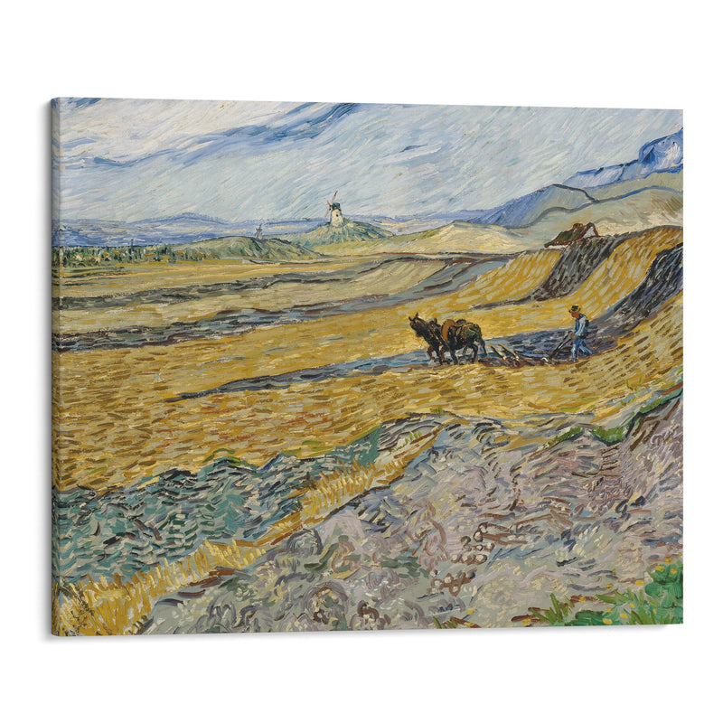 Enclosed Field with Ploughman (1889) - Vincent van Gogh - Canvas Print - UAIO LMT