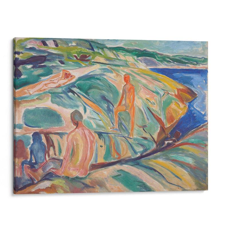 Bathing Men on Rocks (1915) - Edvard Munch - Canvas Print