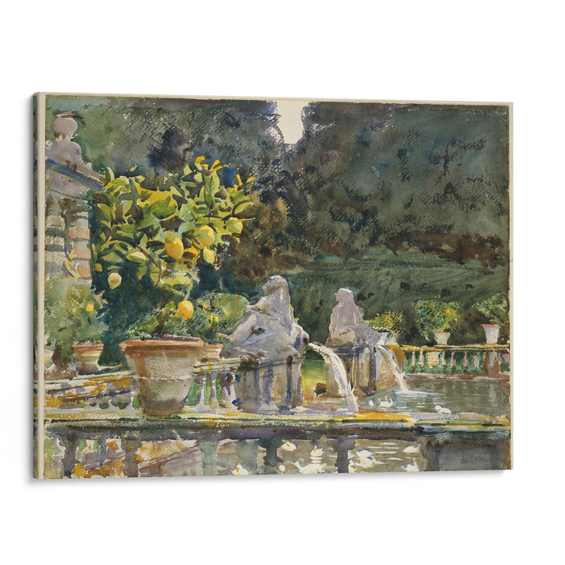 Villa di Marlia, Lucca; A Fountain (1910) - John Singer Sargent - Canvas Print