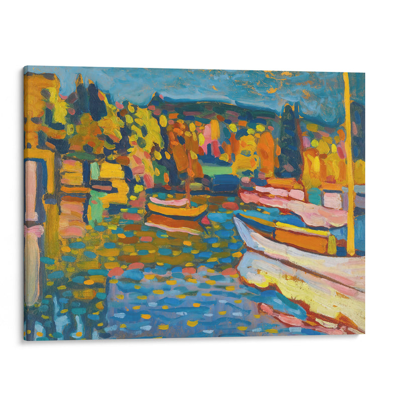 Study For Autumn Landscape With Boats (1908) - Wassily Kandinsky - Canvas Print