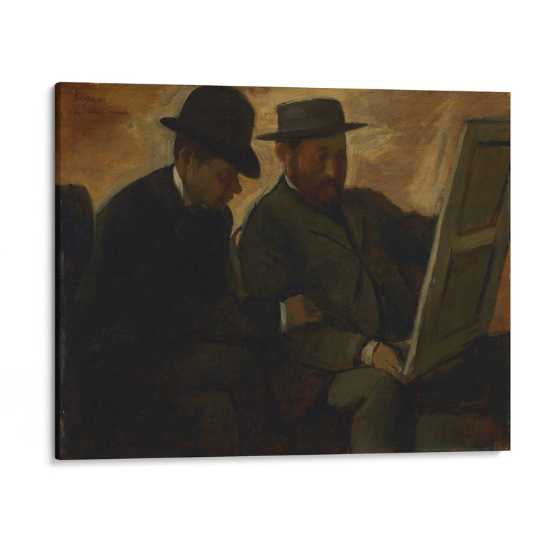 Paul Lafond and Alphonse Cherfils Examining a Painting (c. 1878-1880) - Edgar Degas - Canvas Print