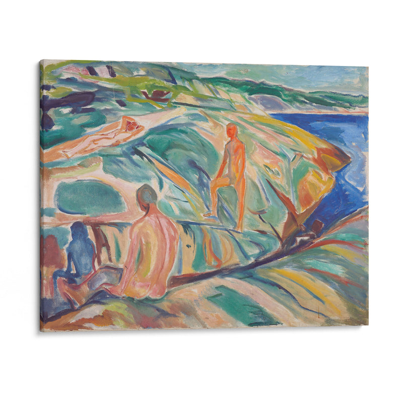 Bathing Men on Rocks (1915) - Edvard Munch - Canvas Print