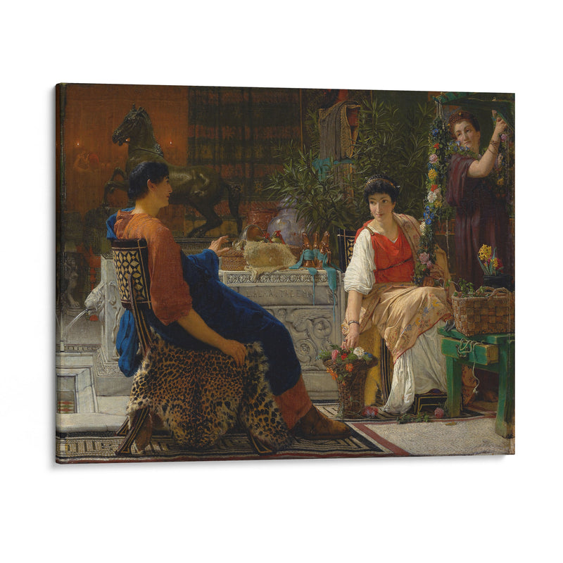 Preparations For The Festivities (The Floral Wreath) (1866) - Lawrence Alma-Tadema - Canvas Print