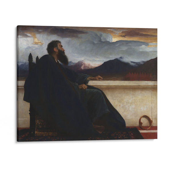 David,Oh  that I had wings like a Dove! For then would I fly away and be at rest. Psalm 55:6 (1865) - Frederic Leighton - Canvas Print