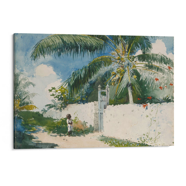 A Garden in Nassau (1885) - Winslow Homer - Canvas Print