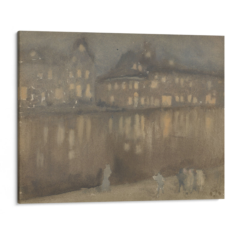 Grand Canal, Amsterdam: Nocturne (1882) - James Abbott McNeill Whistler - Canvas Print