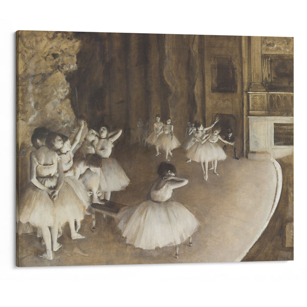 The Rehearsal of the Ballet on Stage (1874) - Edgar Degas - Canvas Print