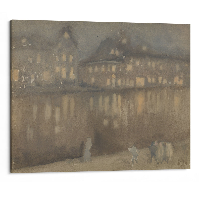 Grand Canal, Amsterdam: Nocturne (1882) - James Abbott McNeill Whistler - Canvas Print