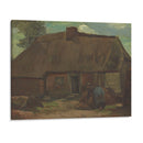 Cottage with Peasant Woman Digging (1885) - Vincent van Gogh - Canvas Print