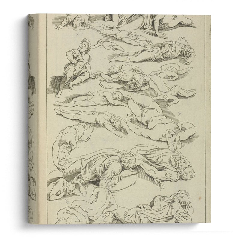 Several figures in prone and supine positions - Peter Paul Rubens - Canvas Print