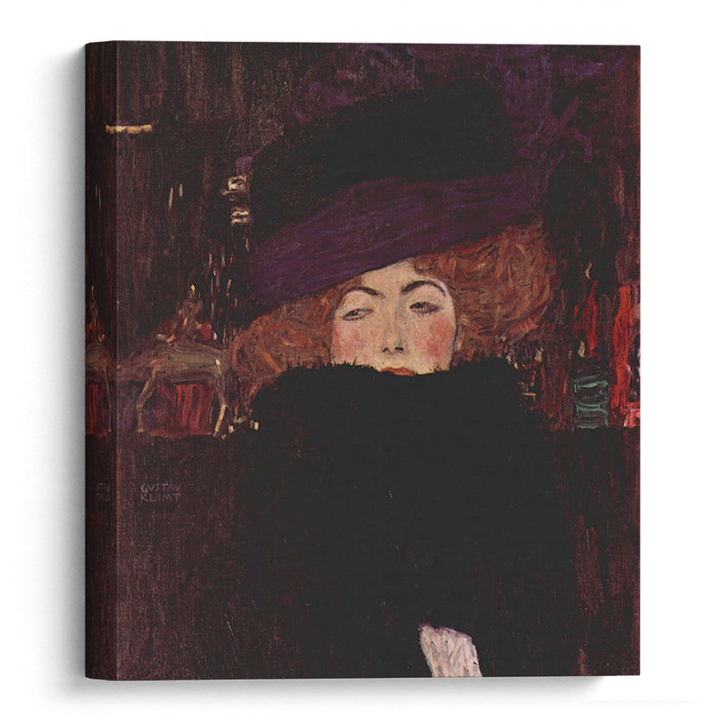 Dame mit Hut und Federboa (1909) - Gustav Klimt - Canvas Print