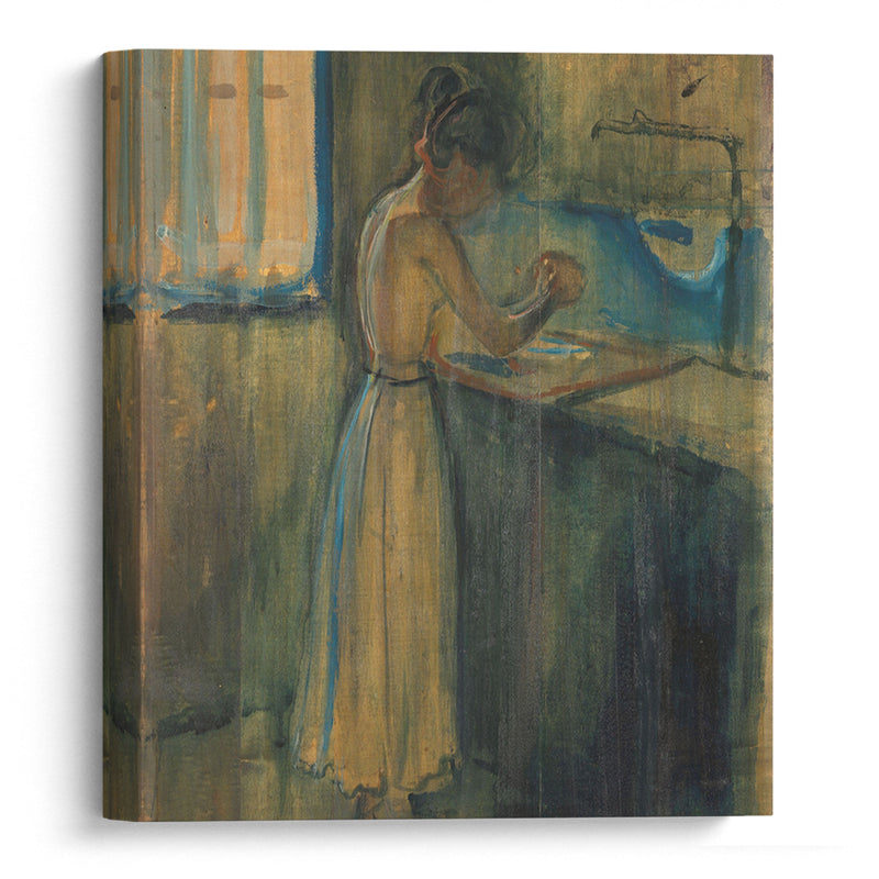 Young Woman Washing herself (1896) - Edvard Munch - Canvas Print