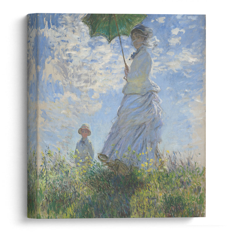 Woman with a Parasol – Madame Monet and Her Son (1875) - Claude Monet - Canvas Print