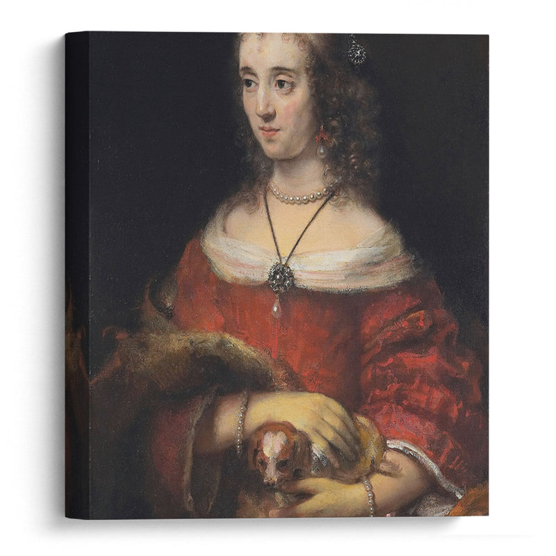 Portrait of a Lady with a Lap Dog (ca 1665) - Rembrandt van Rijn - Canvas Print