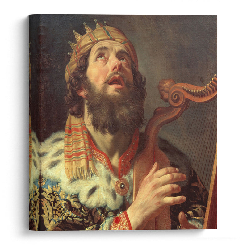 King David Playing the Harp (1622) - Gerard van Honthorst - Canvas Print