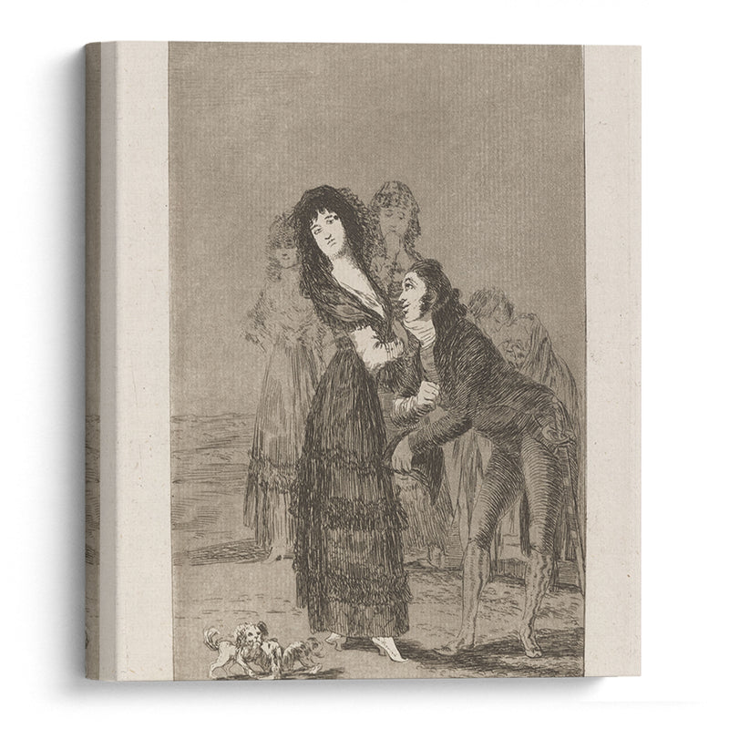 Quien mas rendido (Which of them is the more overcome) (1796-1797) - Francisco de Goya - Canvas Print