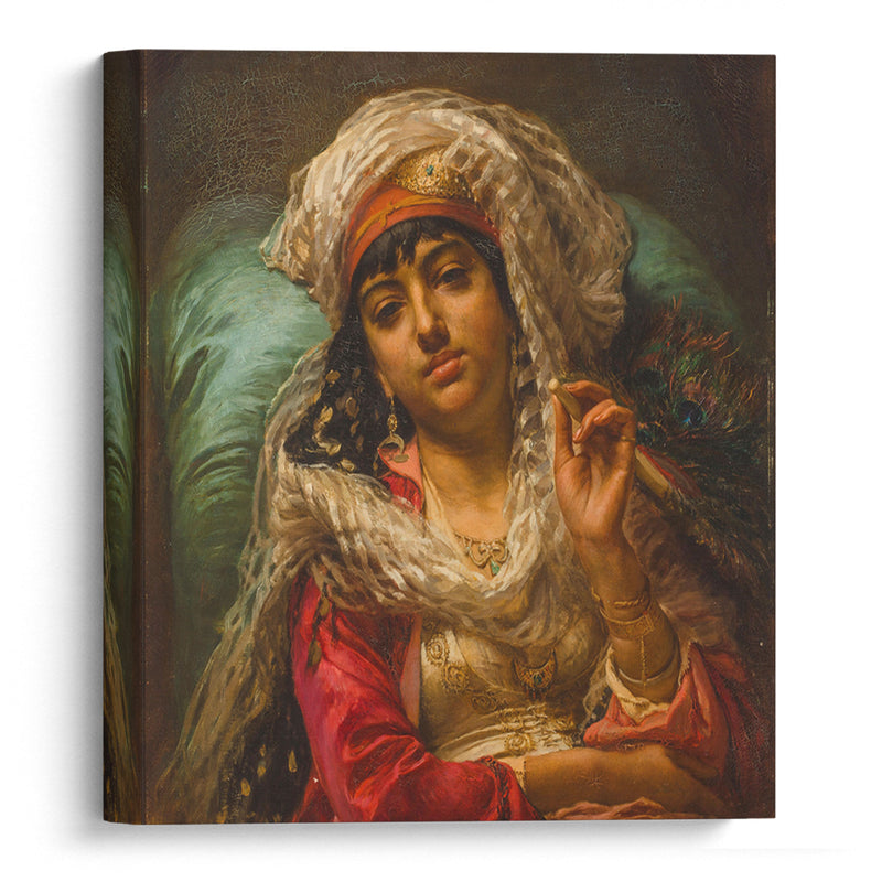 The peacock fan - Frederick Arthur Bridgman - Canvas Print