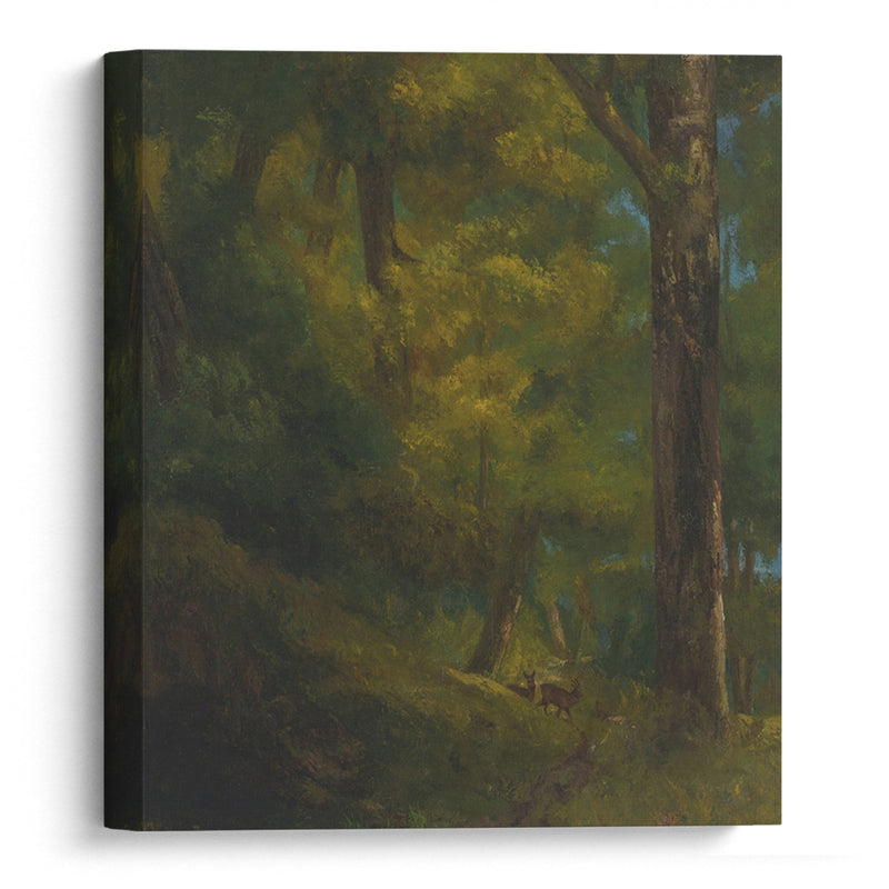 Deux chevreuils dans la forêt (1866) - Gustave Courbet - Canvas Print