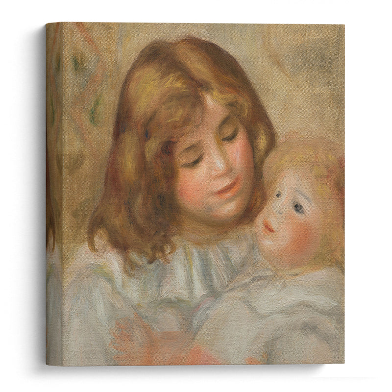 Petite fille avec sa poupée (circa 1897-1900) - Pierre-Auguste Renoir - Canvas Print