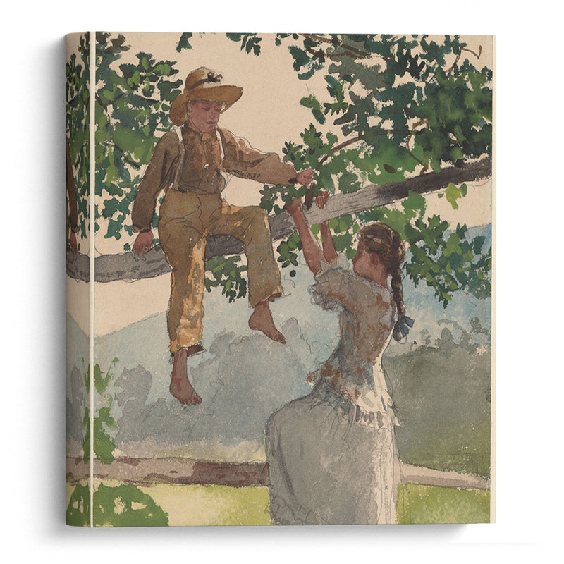 On the Fence (1878) - Winslow Homer - Canvas Print