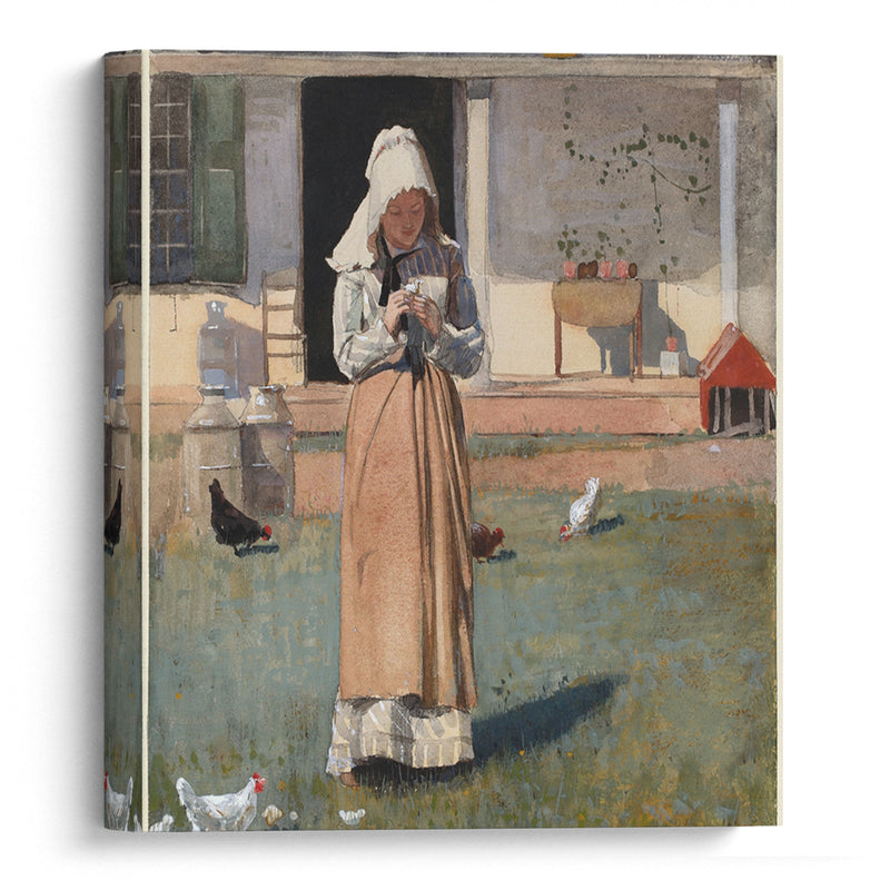 A Sick Chicken (1874) - Winslow Homer - Canvas Print