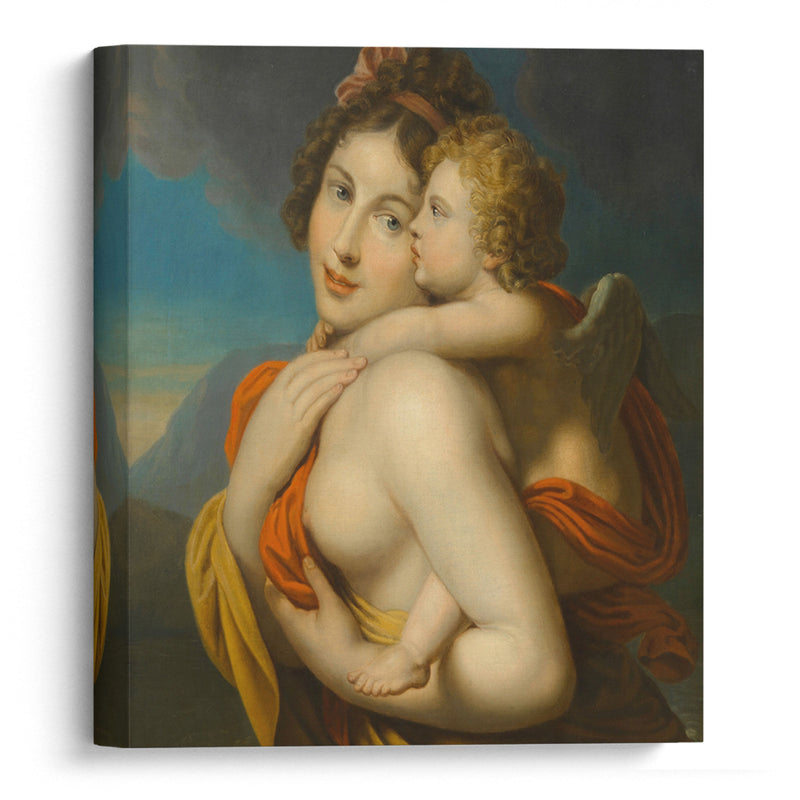 Nymphe trägt Amor durch einen Fluss (around 1800) - Johann Baptist von Lampi the Elder - Canvas Print