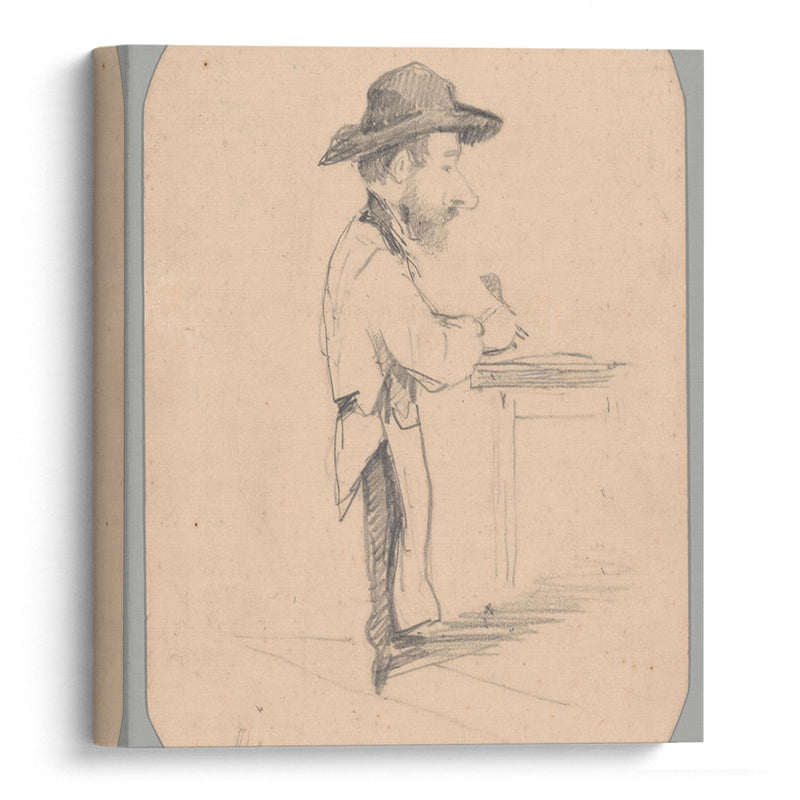 Caricature of a Man in the Small Hat (1855) - Claude Monet - Canvas Print