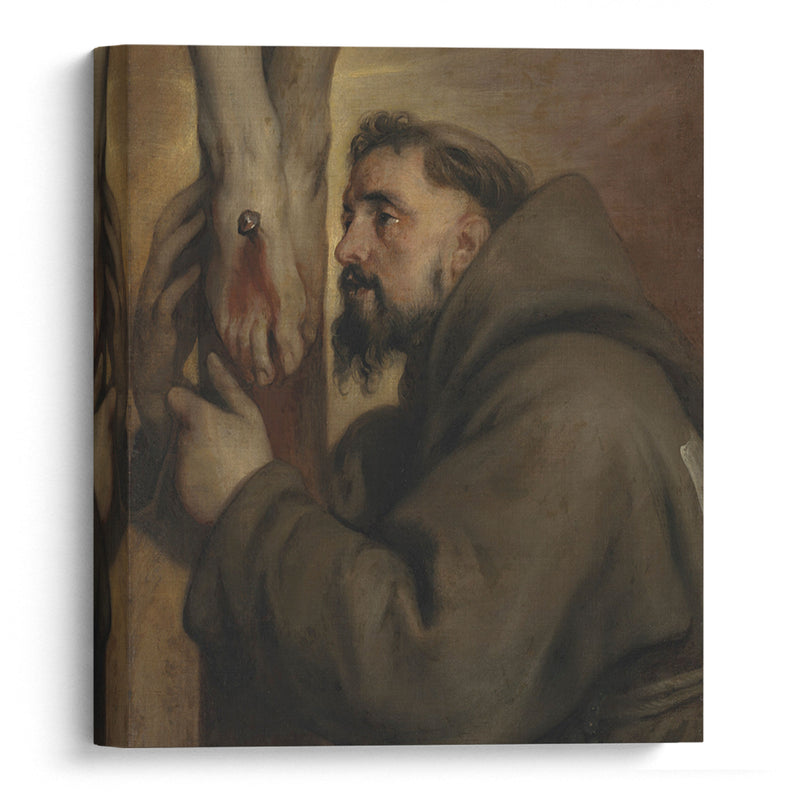 Saint Francis of Assisi at the foot of the Cross - Anthony van Dyck - Canvas Print