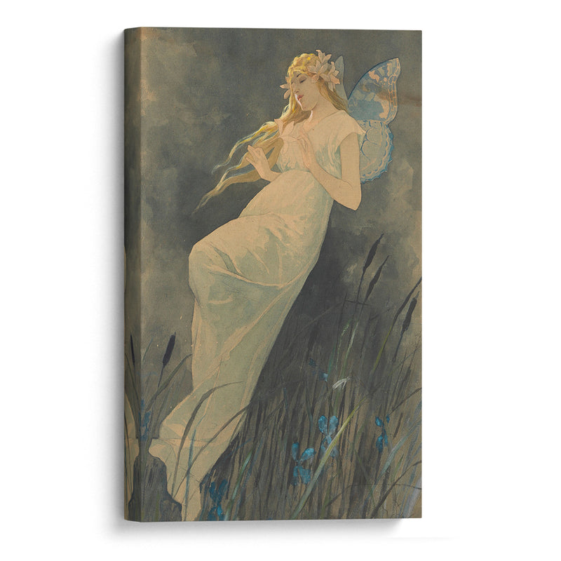 Elfe mit Irisblüten (Ca. 1885-1890) - Alphonse Mucha - Canvas Print