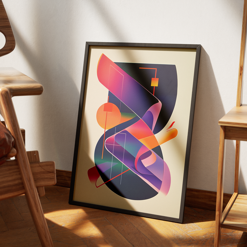 Colorful 3D Art Print | Modern Abstract Design | Illustration