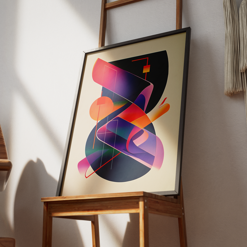 Colorful 3D Art Print | Modern Abstract Design | Illustration