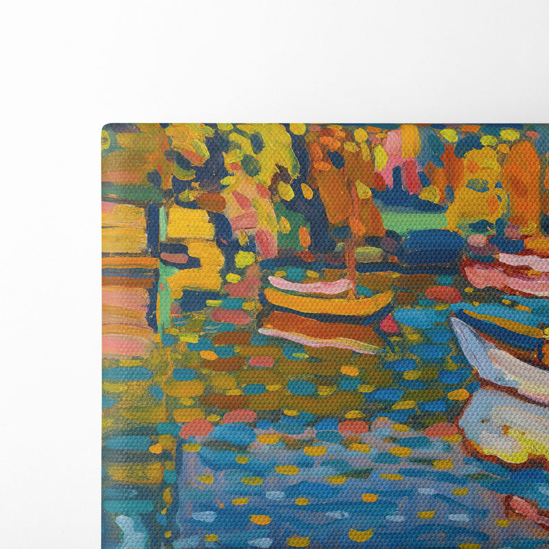 Study For Autumn Landscape With Boats (1908) - Wassily Kandinsky - Canvas Print