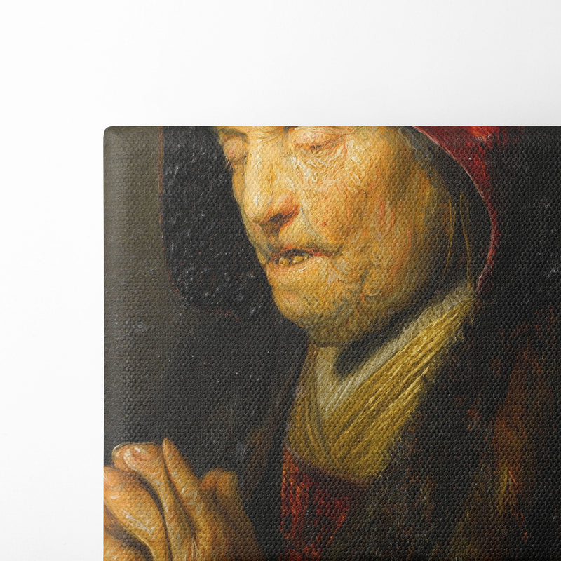 Old woman praying (1629-1630) - Rembrandt van Rijn - Canvas Print