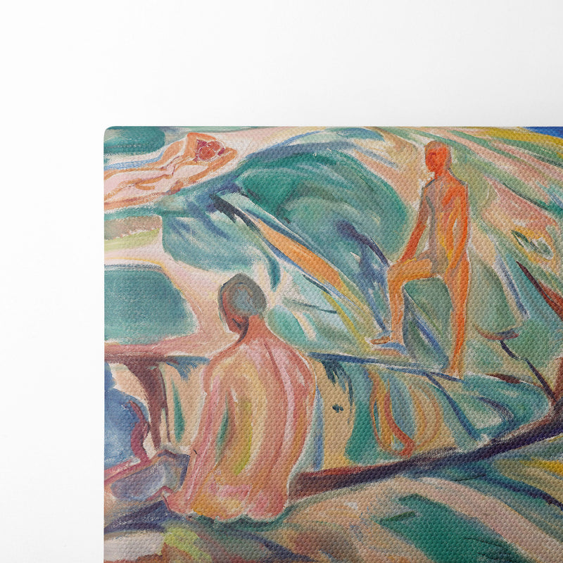 Bathing Men on Rocks (1915) - Edvard Munch - Canvas Print