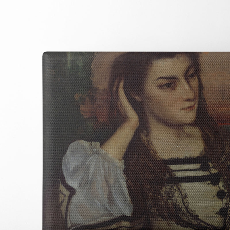 Reverie (Portrait of Gabrielle Borreau) (1862) - Gustave Courbet - Canvas Print