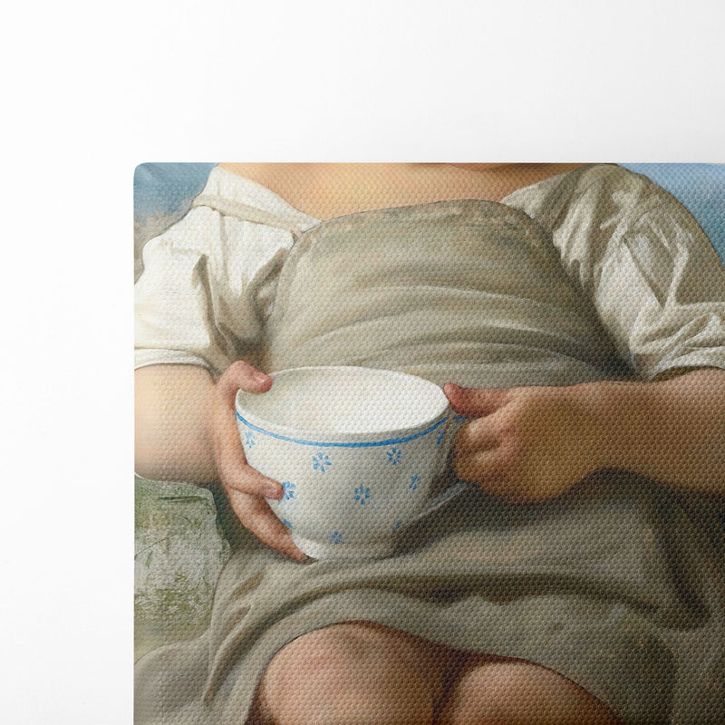 La Tasse De Lait (1879) - William Bouguereau - Canvas Print