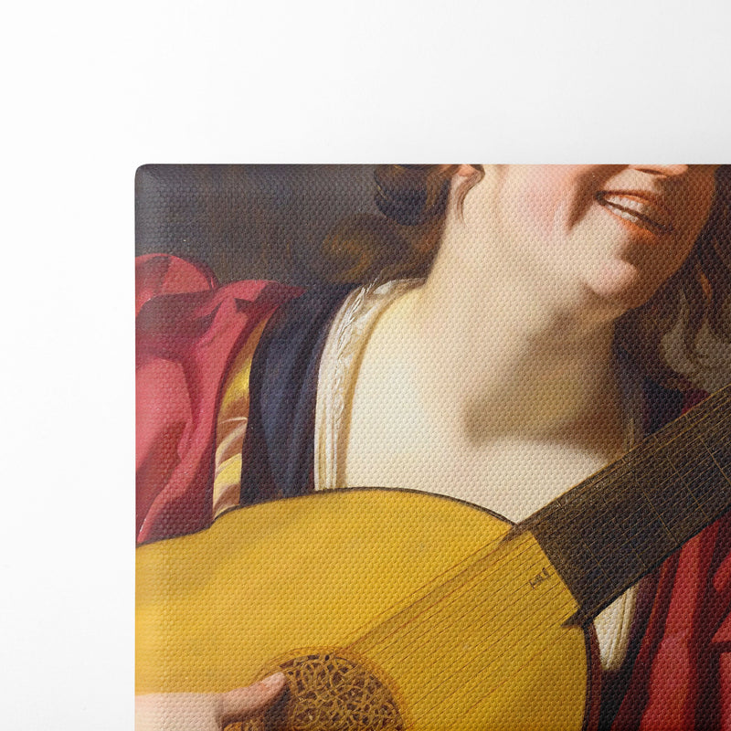 A Woman Tuning A Lute (1624) - Gerard van Honthorst - Canvas Print