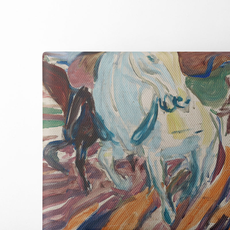 Horses Ploughing (1929) - Edvard Munch - Canvas Print