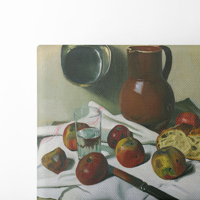 Apples, Jug, Glass Of Water And Tin Pan (1925) - Félix Vallotton - Canvas Print